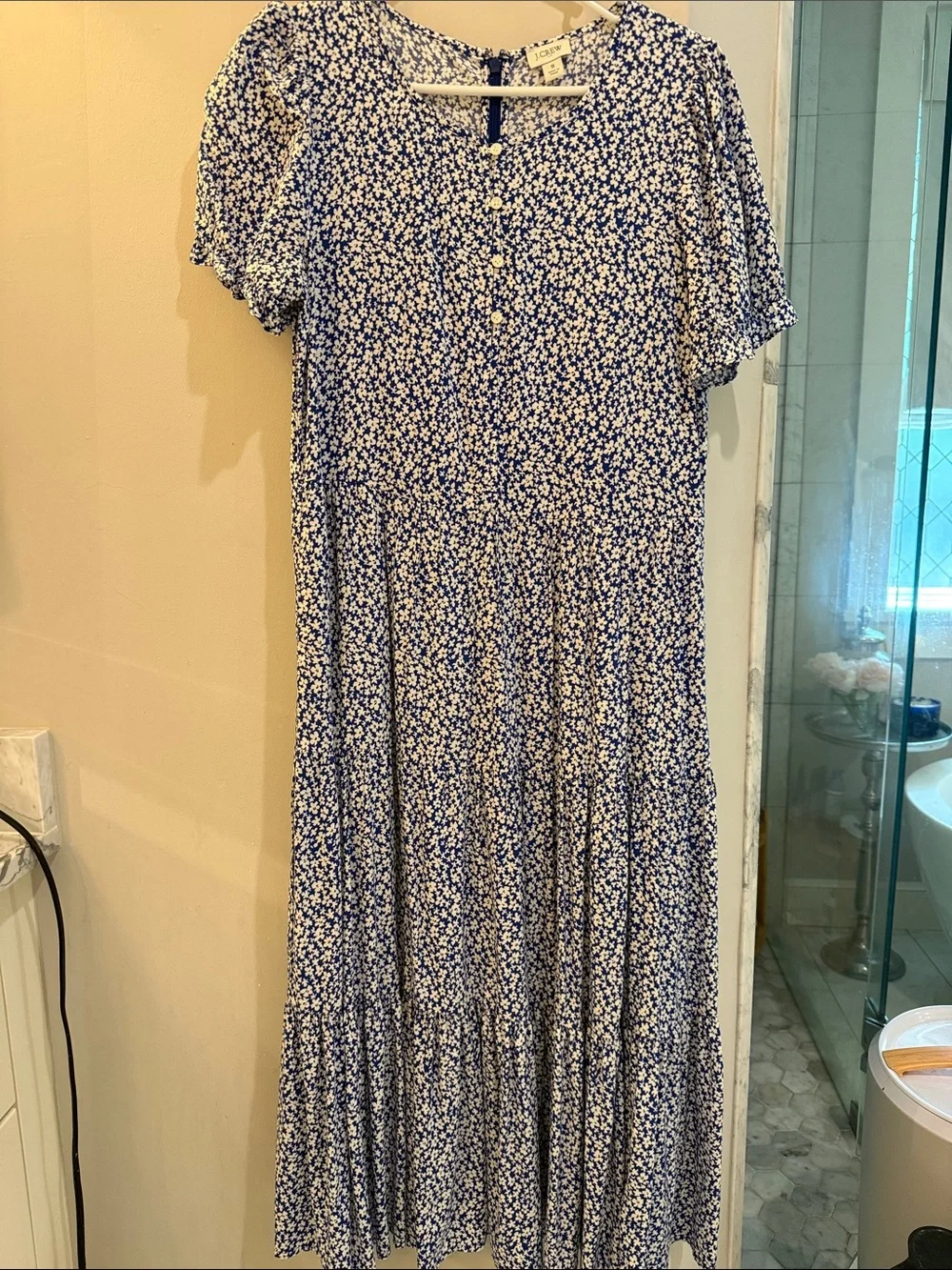J. Crew Blue and White Floral maxi Dress